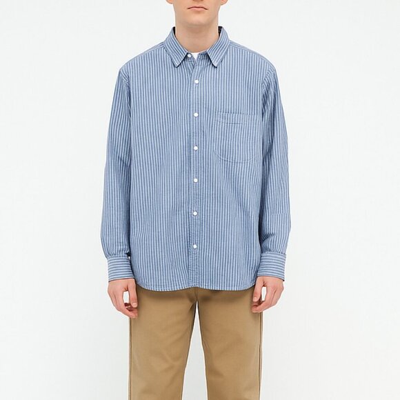 Vans Other - Vans Medium 100% Cotton Blue Striped Button-Up Shirt
